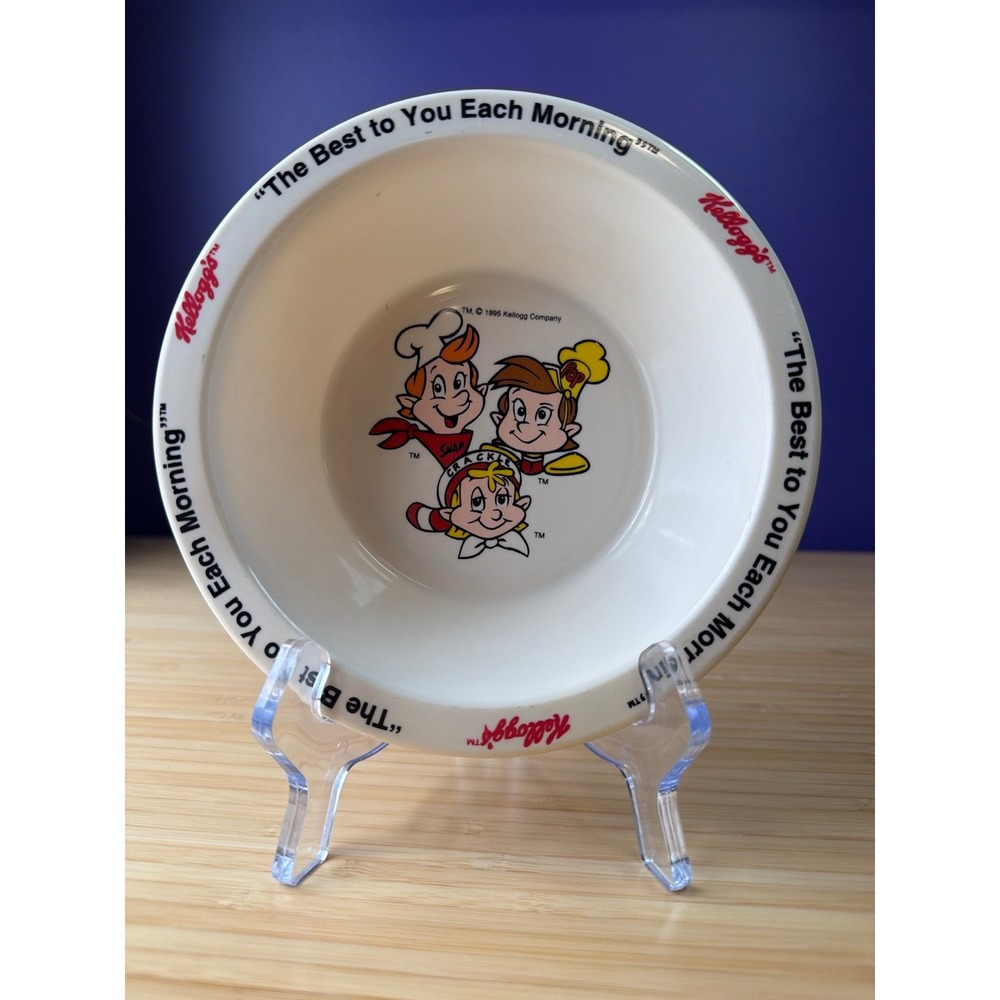 Vintage Kellogg's Snap Crackle Pop Bowl 1995 Cereal Advertising Dish